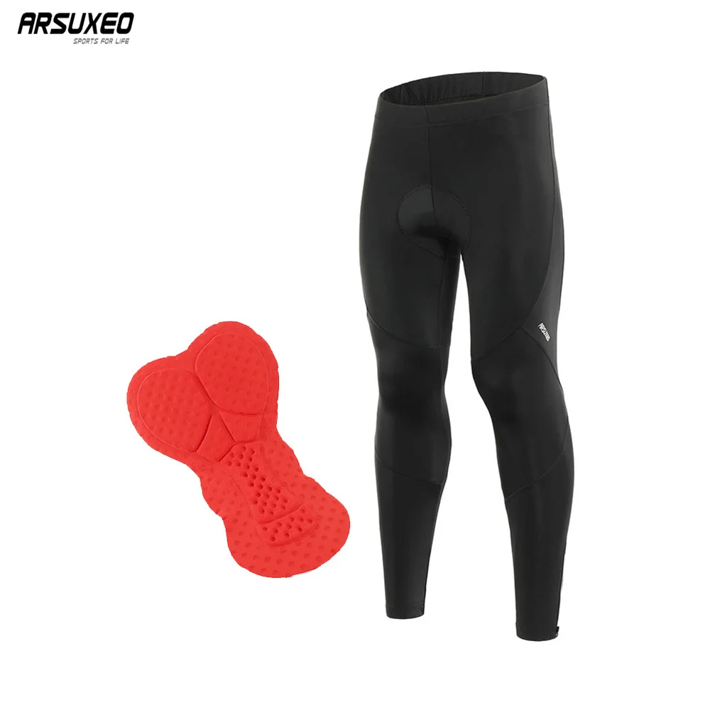 

ARSUXEO Men's S Cycling Pants 3D padded Cycling Compression Tight GYM Bike Elastic Tights Shockproof Breathable Fitness 18C92