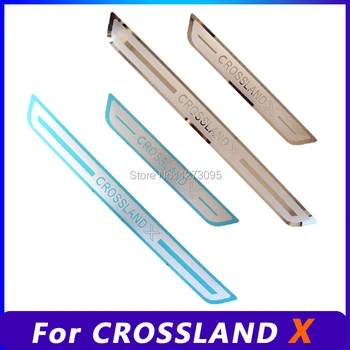 

For Opel Vauxhall CROSSLAND X 2018 2019 2020 Accessories Stainless Door Sill Kick Scuff Plate Protector Trim Cover Car Styling