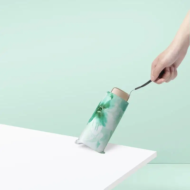 Складной зонт с цветочным рисунком, дождевик, женский, анти-УФ, водонепроницаемый, портативный зонтик для путешествий, зонтик, солнечный и дождливый зонты, Guarda Chuva