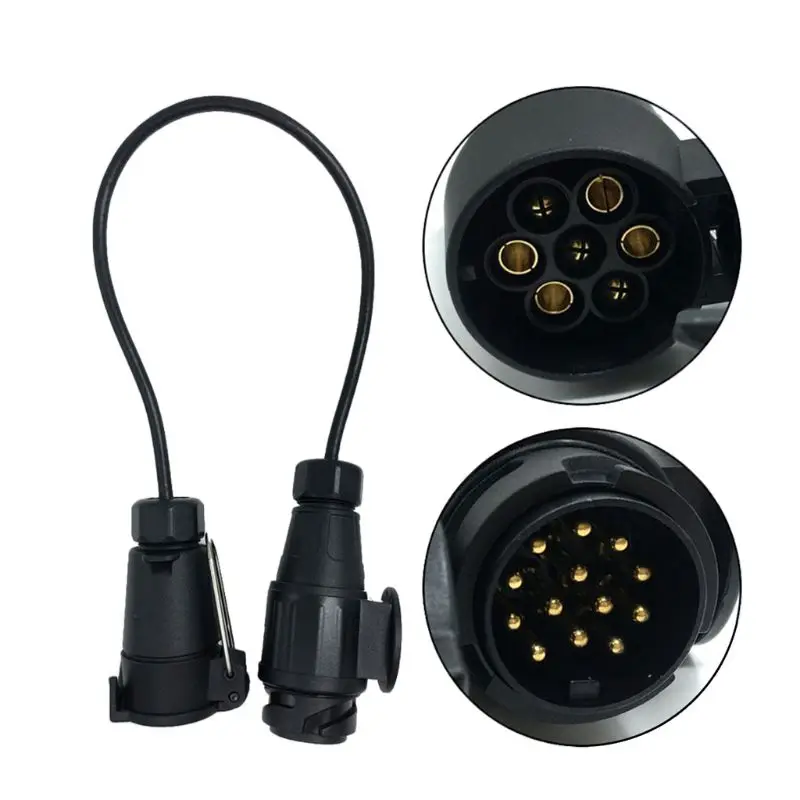 

7 Pin To 13 Pin Trailer Adapter Lead Converter With Cable Wiring Connector 12V Plug Socket U1JF