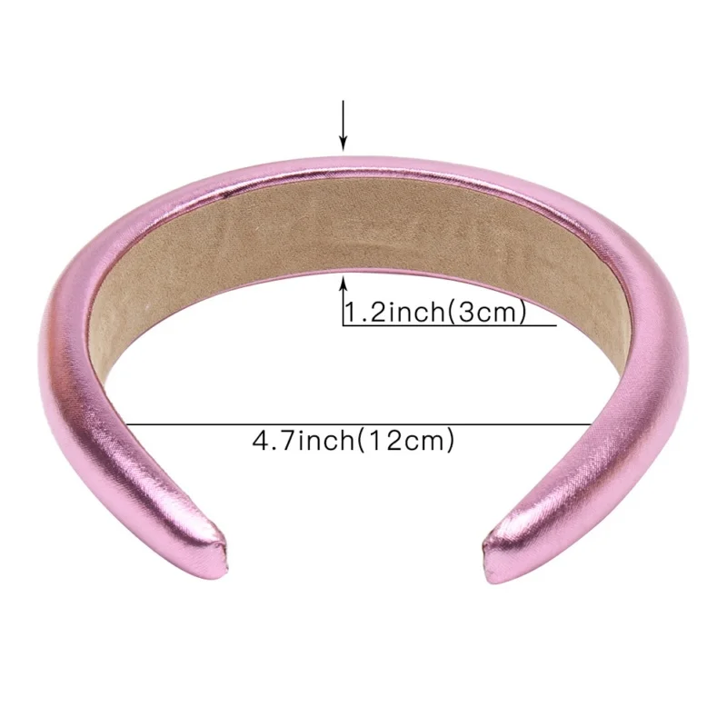 CN Leather Sponge Padded Headband Solid Thick Metalic Hairband Hair Hoop For Women Girls Head Womens Mulher Hair Accessories