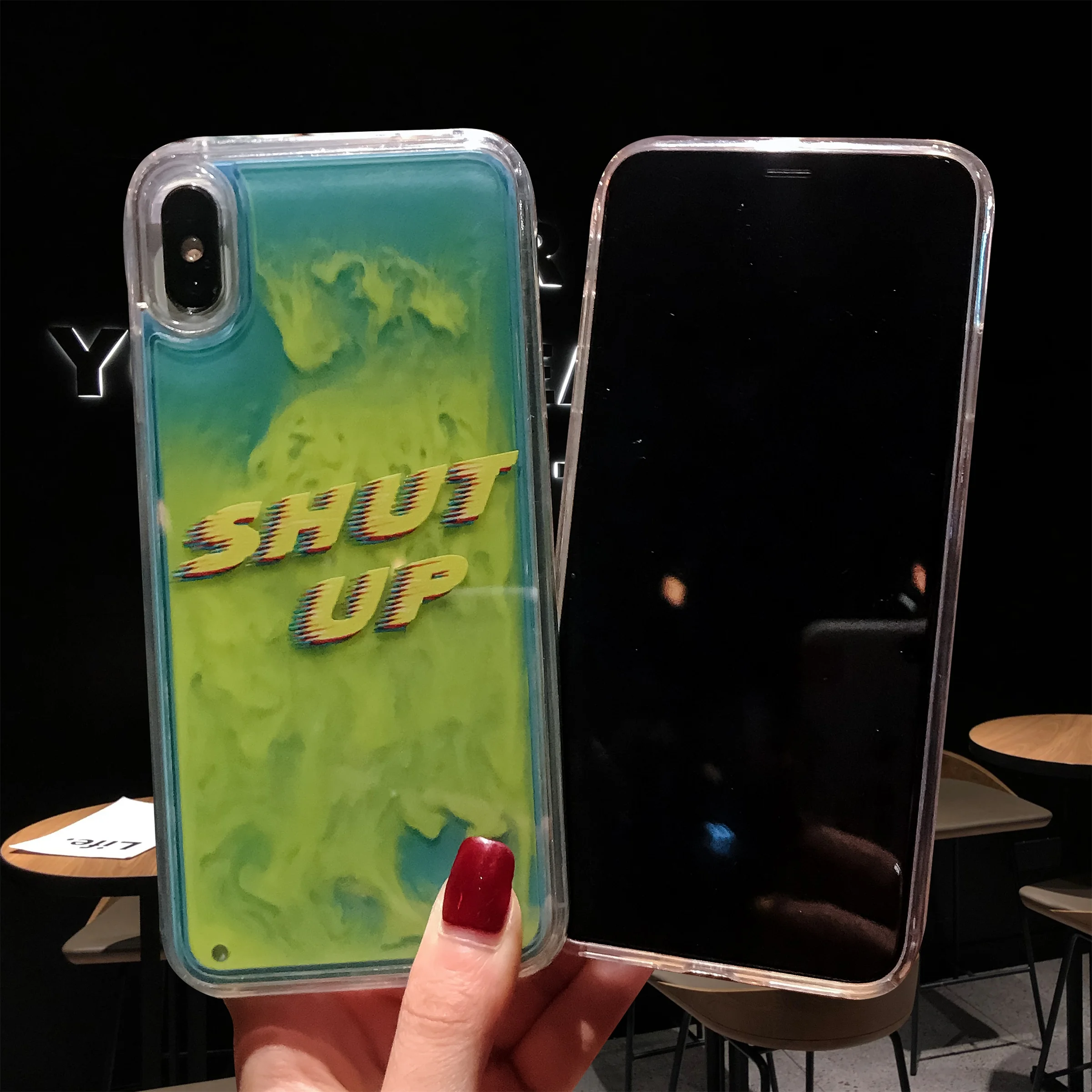TPU+ PC Модный светящийся Блестящий песок мобильный чехол для iPhone X XR XS максимальный чехол оболочка для iPhone 6S 7 8 Plus