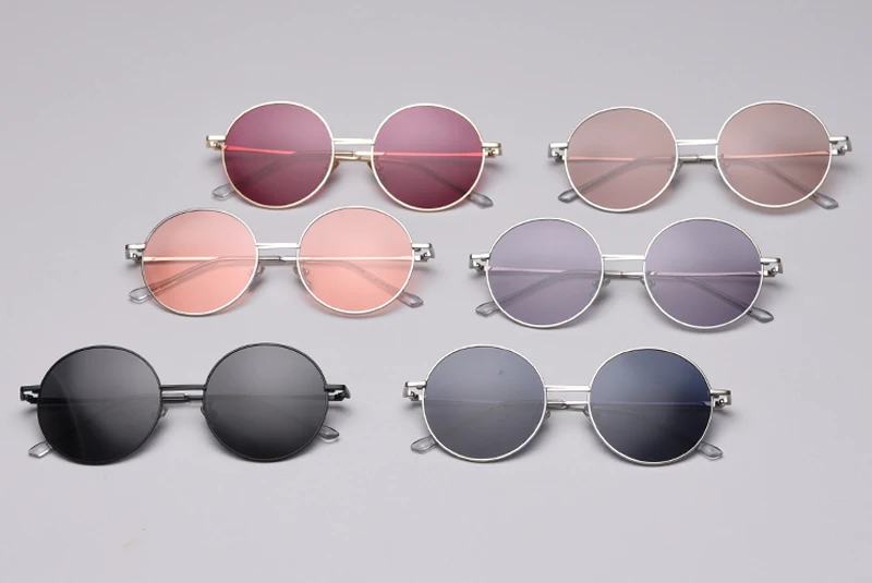 Peekaboo, корейские, ретро, женские солнцезащитные очки, поляризационные, uv400, черные, серебристые, розовые,, Круглые, солнцезащитные очки, мужские, классические, металлическая оправа