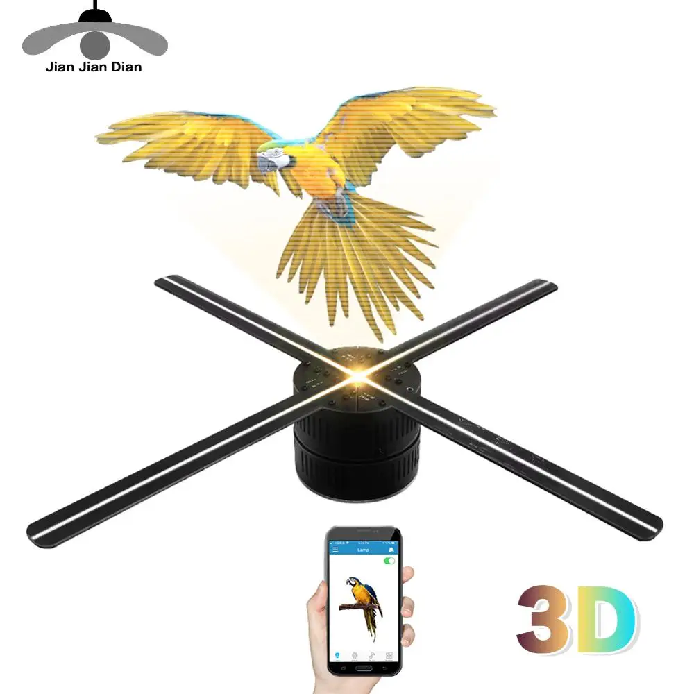 

3D Hologram Fan Light Advertising Projector Imaging 3D Naked Eye Display Holographic Player 16G Party Decoration Lamp 220V 110V