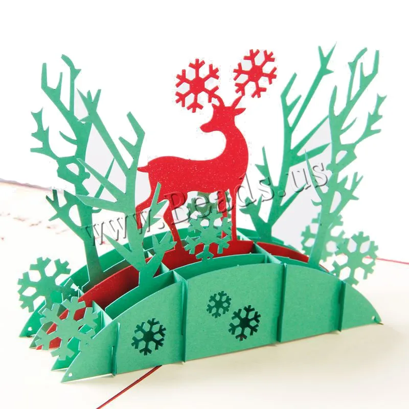 3d Рождественские открытки открывающиеся открытки Navidad украшение Natal Noel подарок ручной работы поздравительная открытка с конвертом в форме оленя Рождественский подарок