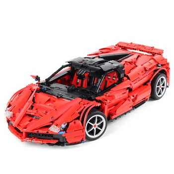 

3273Pcs 1:18 Scale RC Sports Car Vehicle Building Block Children DIY Small Particle Construction Model Gift Toy - Red