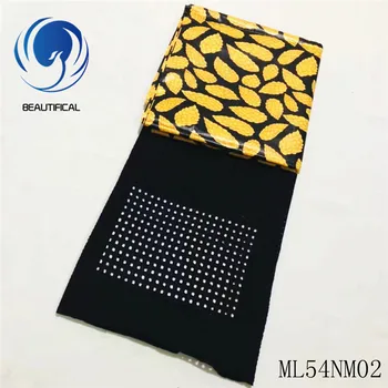 

BEAUTIFICAL African Fabric Set New Design Nigerian Bazin Lace 2.5 yards + 2.5 yards Voile Lace ML54NM0201-15