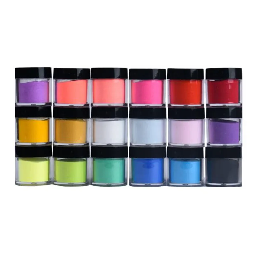 18 Colors Acrylic Nail Glitter Powder Nail Art Tips UV Gel Powder Dust