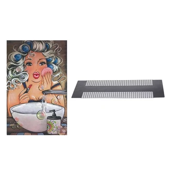 

Make Up Lady Diy Diamond Painting Full Drill Resin Ribbon 3D Cross Stitch Kits with Diamond Painting Drawing Ruler