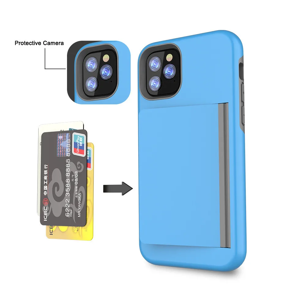 cute iphone 8 cases Candy Color Case For iPhone 11 Pro MAX 2019 7 8 Plus 6 6s X XS MAX XR Case Armor Card Slot Cover for iPhone 5.8 6.1 6.5 2019 7 8 phone cases for iphone 7