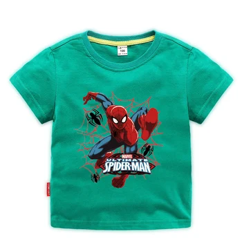 

Spiderman Boys Summer T-shirt Short-sleeved Spider man Kids Sport Top Children Clothing Baby Costumes For Boys 2-10 Years