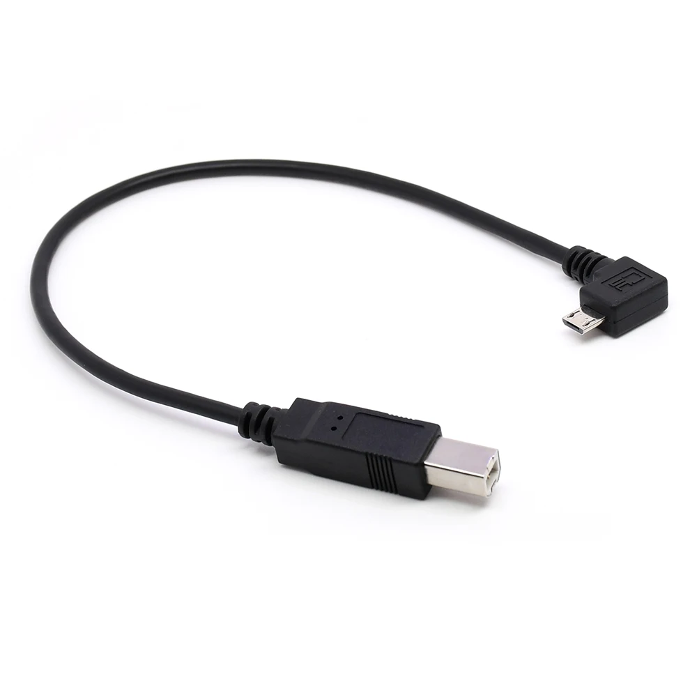 30 см микро usb otg правый угловой к USB B Мужской принтер кабель для сканера жесткого