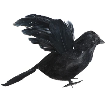 

Halloween Artificial Black Crow Gardening Outdoor Drive birds Tool Party Prank Props Window DIY Decor Bar Ornament Supplies