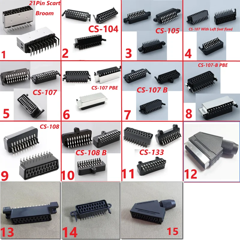 Scart 21pin веник головкой Разъем набор топ коробка STB с защитным винтовым