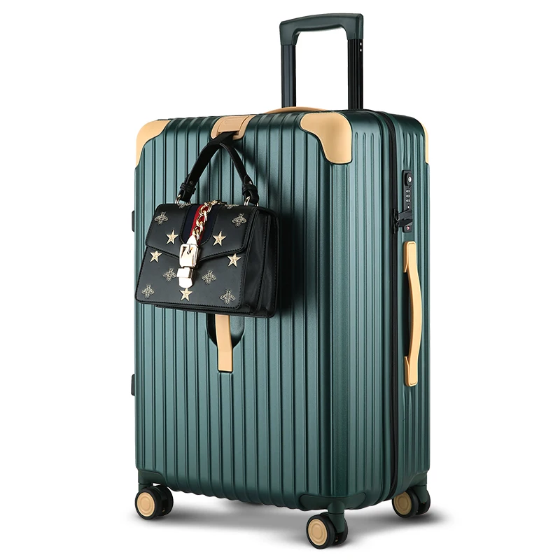 Edison PC Material INS Wind Retro Trolley Case Suitcase Student Luggage Men and Women 20 inch Universal Wheel Trolley Case
