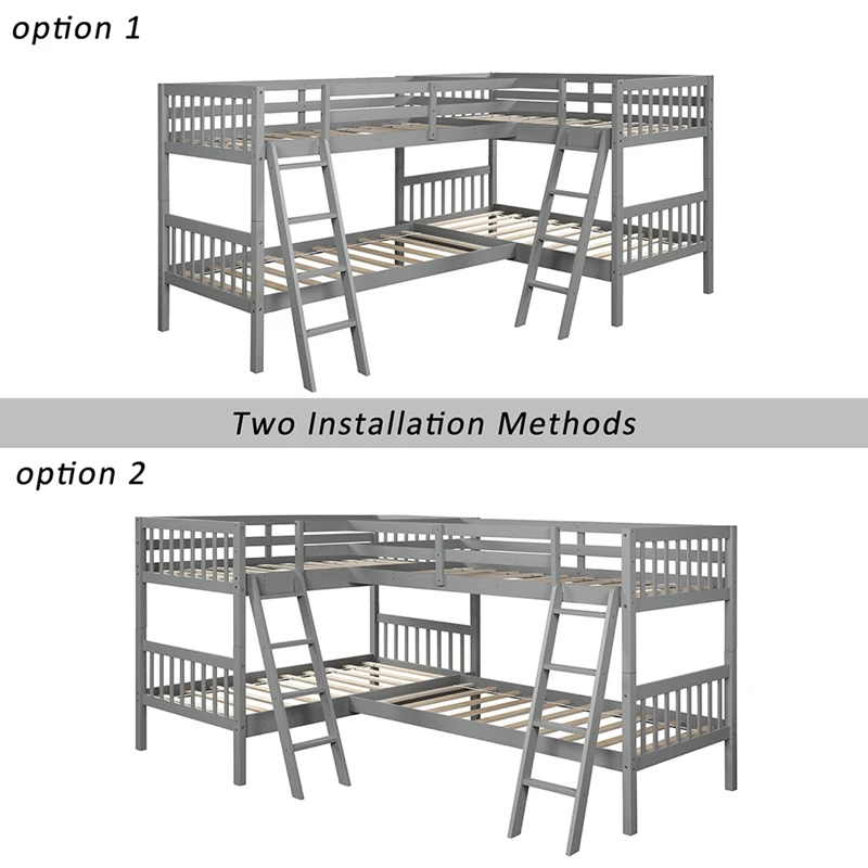 L Shaped Bunk Bed Multi Function Mother And Child Children Bed Bunk Bed Simple Modern Style Twin Size White Aliexpress