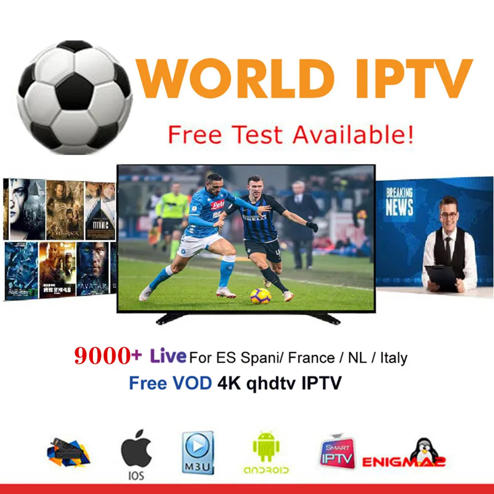 

Spain IPTV Spanish live iptv subcription Iptv UK Italy Spanish france Germany Portugal for Android Box Enigma2 Smart TV PC m3u