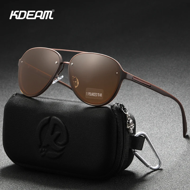 KDEAM TR90, оправа пилота, мужские солнцезащитные очки, поляризационные, полностью черные, для вождения, солнцезащитные очки, для мужчин и женщин, ультра-светильник, оттенки, cat3 CE