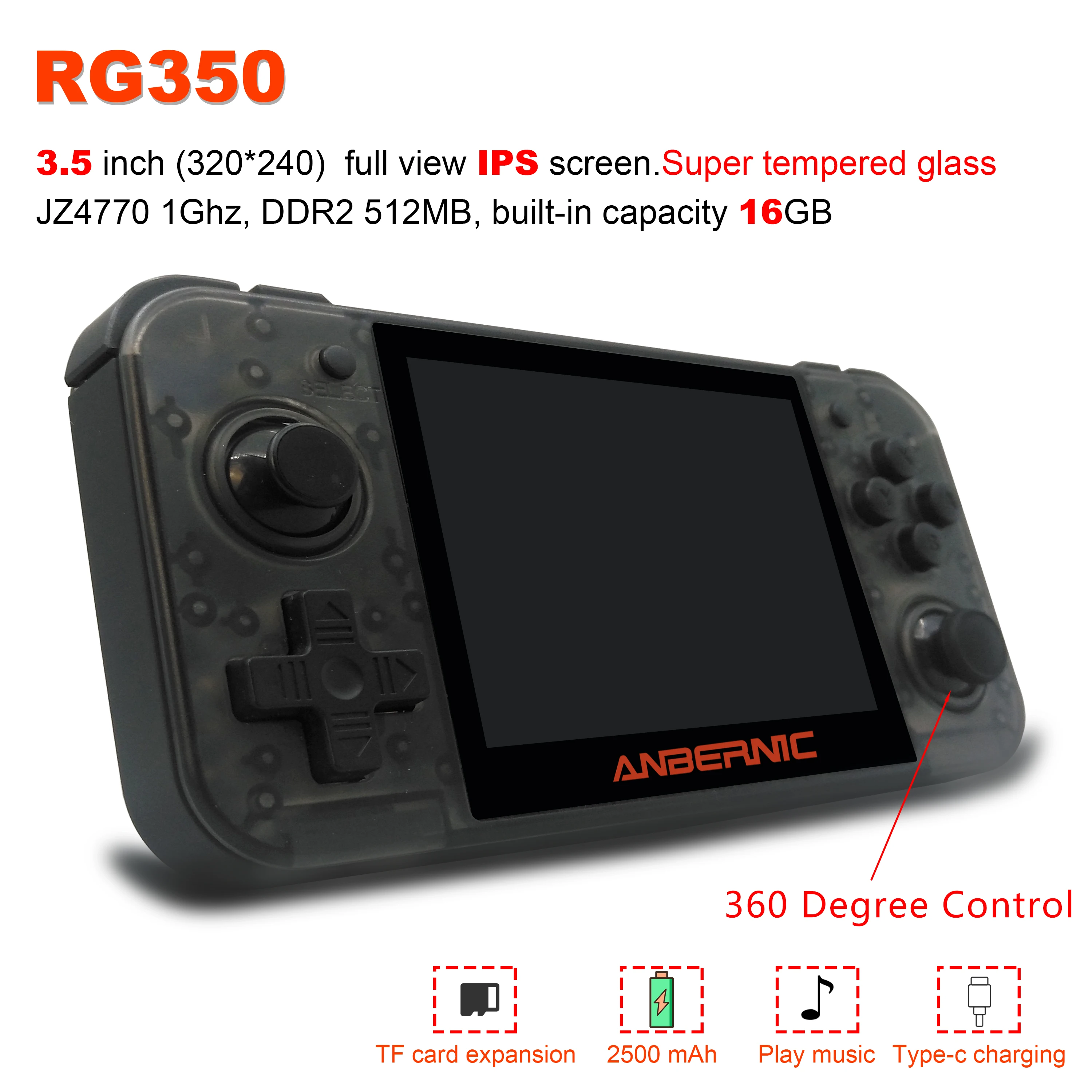 RG350 Anbernic Ретро видео игровая консоль Ручной игровой плеер 64 бит Мини Игровой