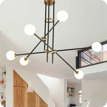 

nordic glass ball industrial design art lustres para quarto hanging lamp avizeler luzes de teto living room decoration