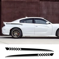 2Pcs Long Side Stripes DIY Car Stickers Sport Styling Auto Graphics Decal DIY Vinyl Film Wrap Automobiles Car Tuning Accessories