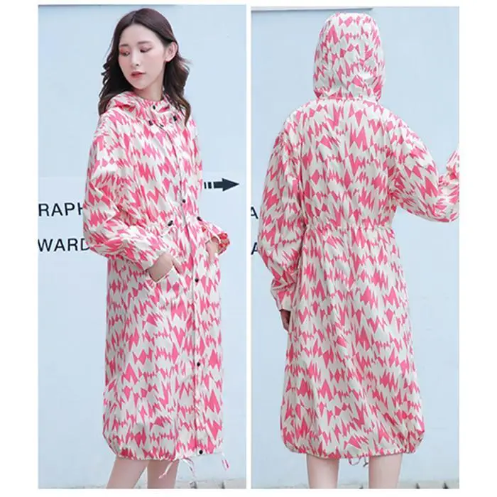 Women Multi-functional Waterproof Prints Outdoor Hiking Raincoat M-XLEnvironmentally friendly PU coating 5 Color raincoat