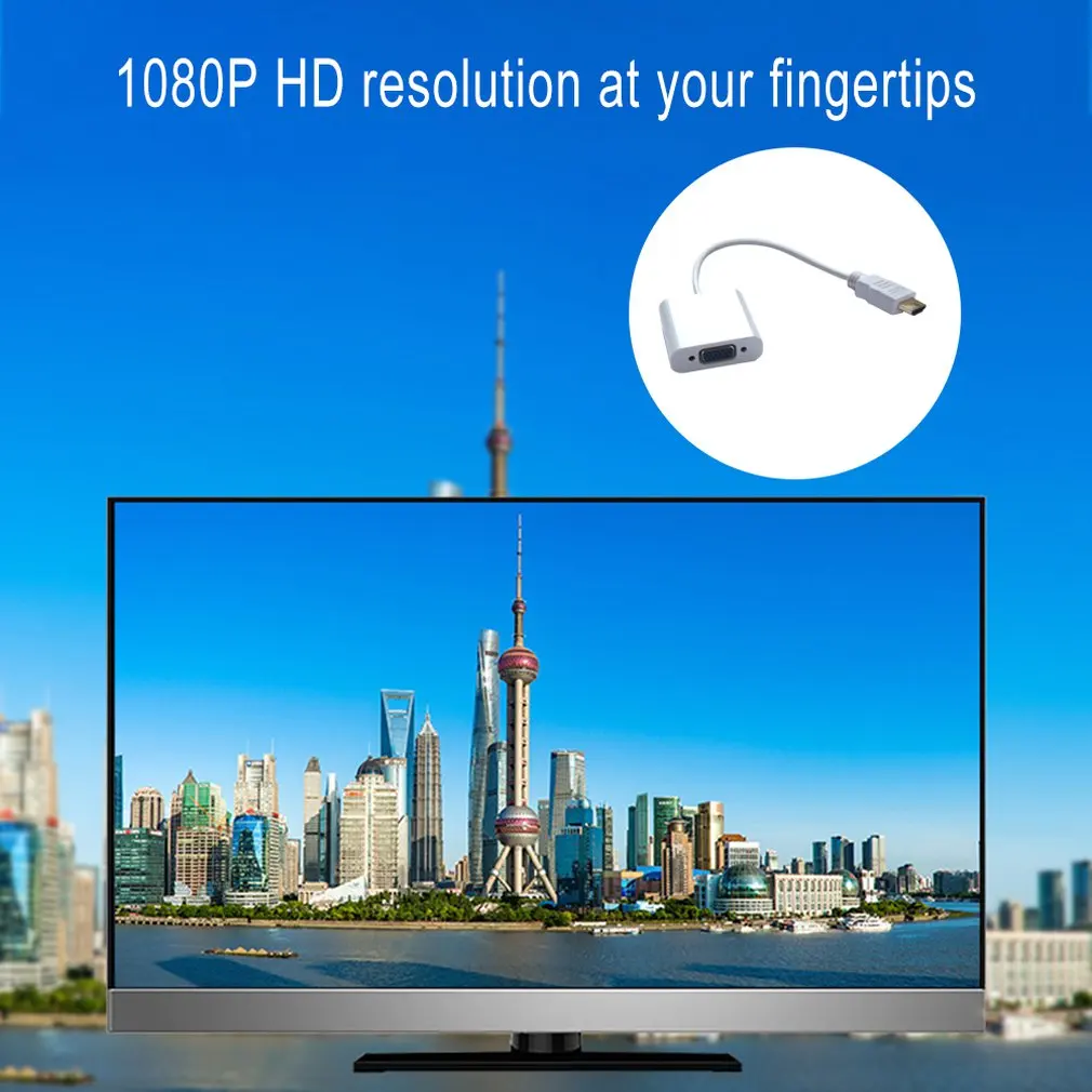 HDMI мужчина к VGA Женский видео кабель адаптер шнура конвертера HD 1080P для ТВ монитора компьютера Соединительный кабель без видео