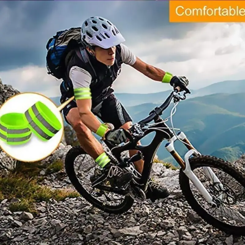 High Visibility Reflective Vest Elastic Strap Wristbands Ankle Emergence Warning Night Running Cycling Sports Safety Vests