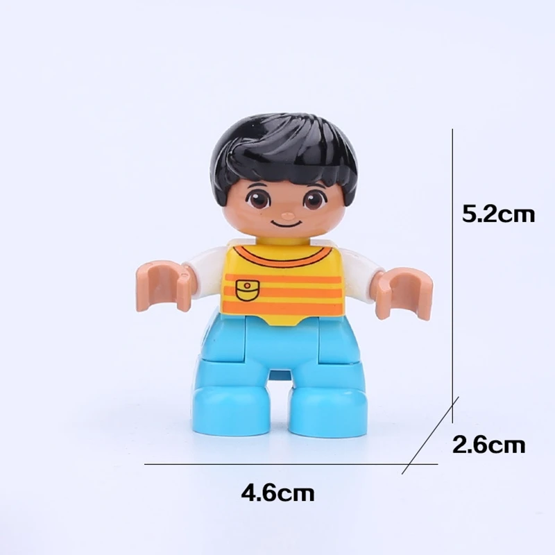 DPJ162 Duplo, семейные фигурки для мальчиков, девочек, пап, мам, дедушек, обучающая игрушка, сделай сам, совместим с Duploe, блоки, фигурки, игрушки для детей, подарок - Цвет: DPJ162