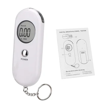 

Portable Detector Test Breathalyzer Backlight LCD Screen Analyzer Alcohol Breath Tester With Car Keychain Breathalyser Device