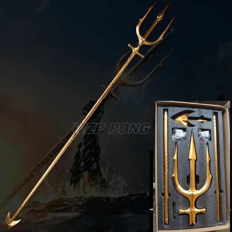 Skup 186CM Justice League Aquaman Trident metalowa zabawka superbohaterowie Aquaman 11 broń figurka model kolekcjonerski zabawka