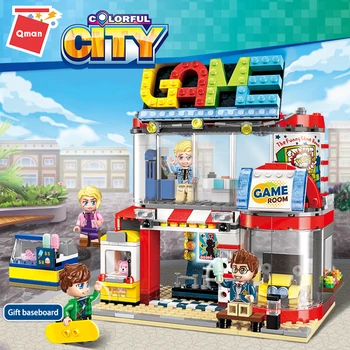 

Qman 1135 Mini City Bricks Technic Figures Cool Play Room City Architecture House Educational Building Blocks Toys for Adult