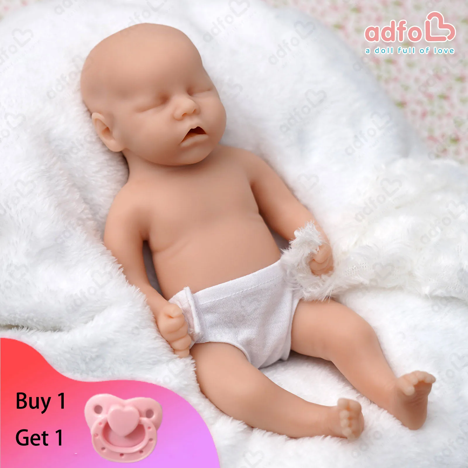 

ADFO Reborn Baby Girl 26 cm Unpainted Silicone Doll Realistic Newborn Lifelike Dolls Washable Girl GiftS LoL Christmas