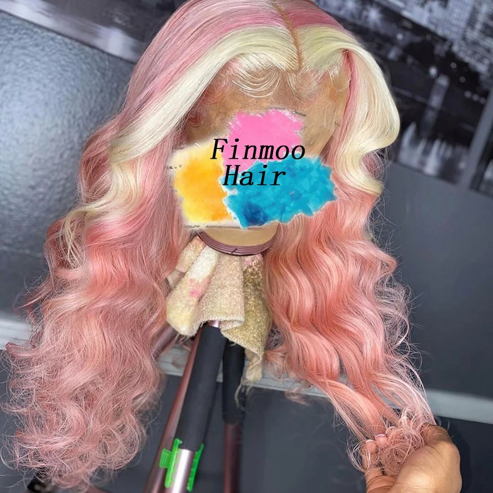 Ombre Pink Lace Front Wigs Human Hair