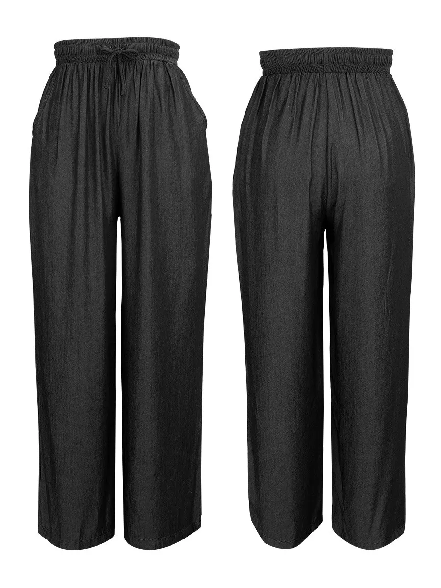 Pdfmily Для женщин однотонный просторный Повседневный брюки прямые брюки шнурок карман три Цвета брюки Для женщин модные осенне-зимние штаны - Цвет: Black
