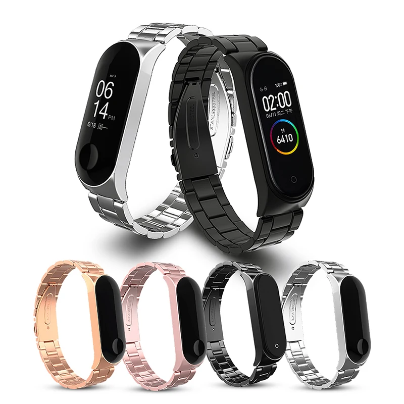 Металлический ремешок Rovtop для Xiaomi Mi band 4 3 безвинтовая нержавеющая сталь Miband