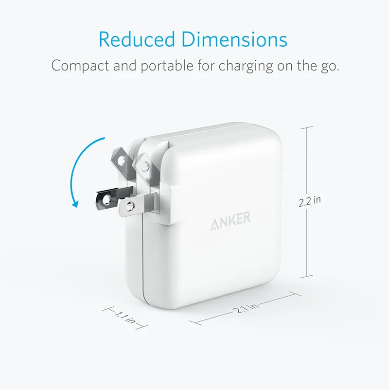 Зарядное устройство USB, Anker Elite Dual port 24 Вт настенное зарядное устройство, порт питания 2 с PowerIQ и складной вилкой, для iPhone Xs/XS Max/XR/X/8/7/6