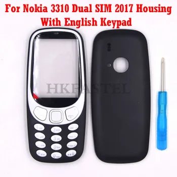 

HKFASTEL For Nokia 3310 2017 Dual SIM Card New High Quality Mobile Phone Housing Cover Case With Keypad keyboard