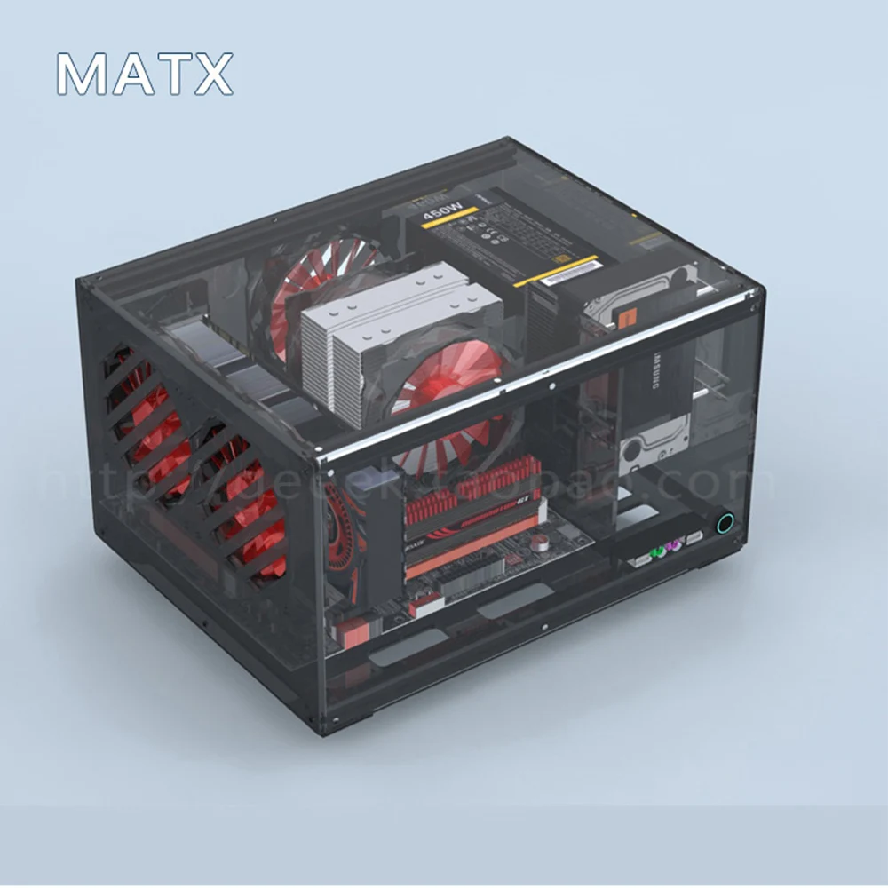 MATX Горизонтальный чехол для компьютера с поддержкой материнской платы ITX DIY