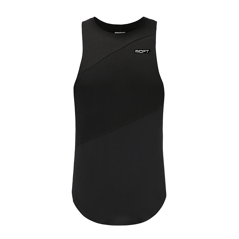 Новая летняя рубашка из хлопка с сеткой в стиле «пэтчворк для тренажерного зала футболка брендовая одежда Спортивная футболка мужская Спортивная, с коротким рукавом Футболка - Цвет: black vest