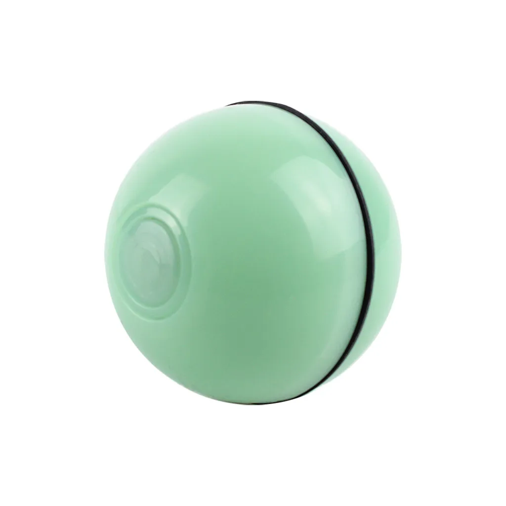 Умная интерактивная игрушка для кошек USB Перезаряжаемый светодиодный светильник на 360 градусов самовращающийся шар для домашних животных, игрушки для игр, активированный движения мяч для домашних животных - Цвет: Green