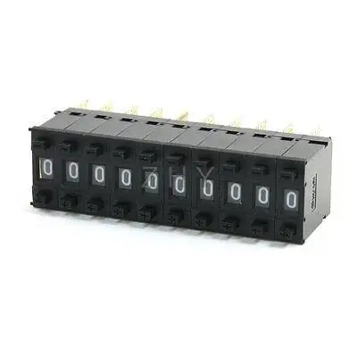 

10pcs Black 24mm x 8mm 0-9 Digits Decimal Code Pushwheel Switches KM1