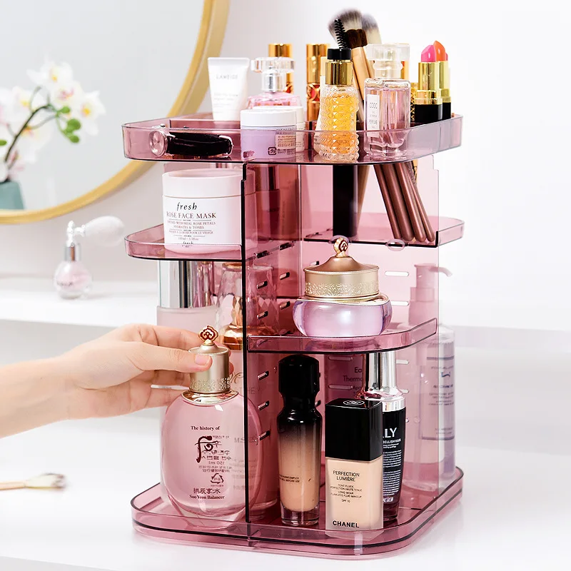 

Hot Sales Skin Care Products Multilayer Storage Rack Cosmetic Box Acrylic Rotating Cosmetics Storage Rack Makeup Organizing Rack
