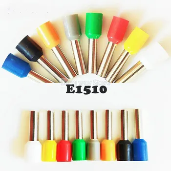 

E1510 Insulated cord end terminals Insulating Crimp Terminal Connector 100PCS/Bag Tube 1.5mm2 Cable Connector wire terminal