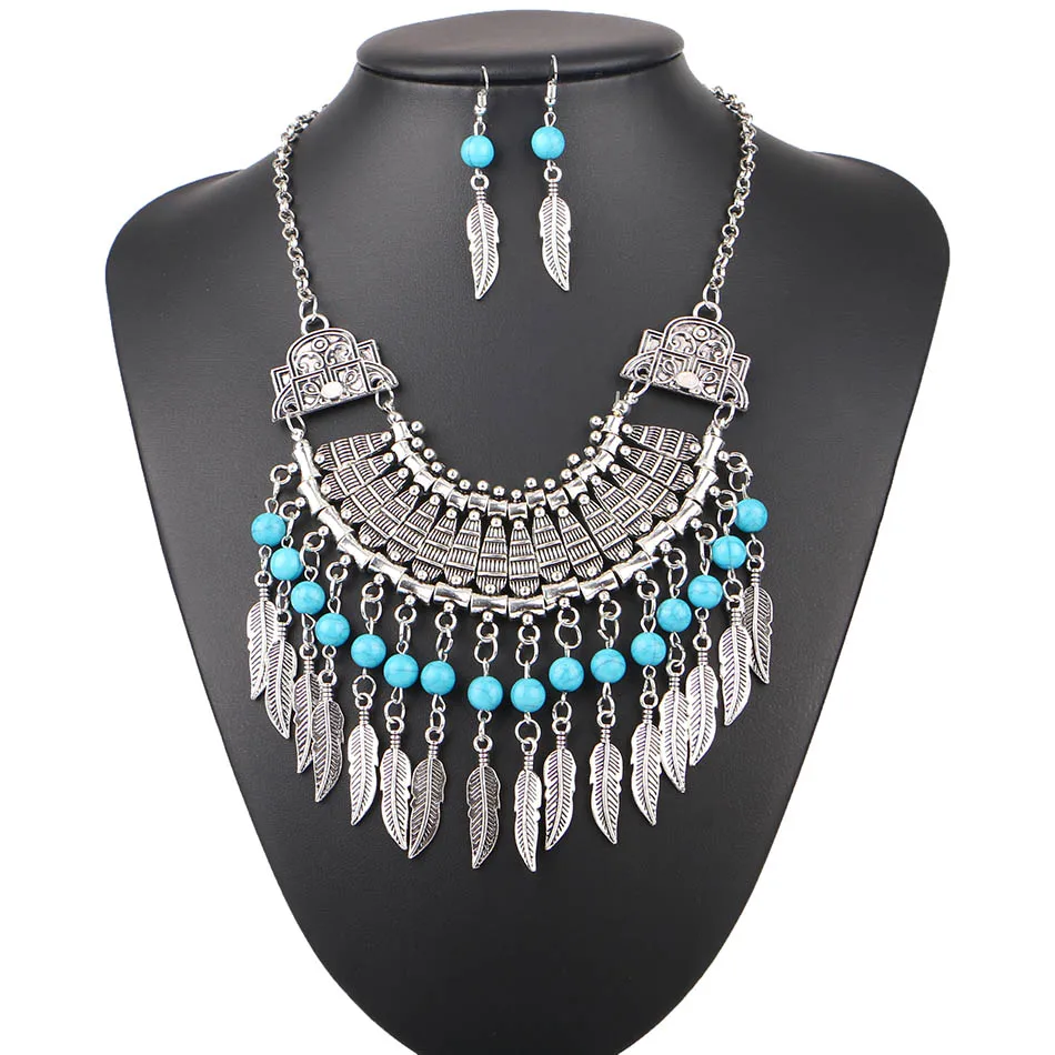 as picture Match-Right Women Necklace Vintage Statement Necklaces Pendants Trendy Jewelry Leaves Necklace Women Accessories KK025 - Окраска металла: as picture