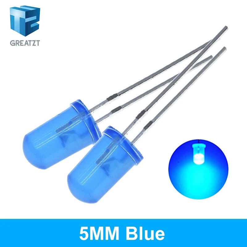 10/20/100PCS LED Transparent Runde 3MM 5MM Super Helle Wasser Klar Grün Rot Weiß gelb Blau Licht LED-Lampen Emittierende Diode – Detail 8