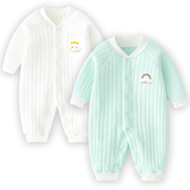 

2 шт., детский хлопковый комбинезон с длинным рукавом