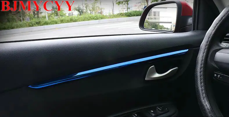 BJMYCYY 4 шт. для KIA K2 KX CROSS Автомобильная Дверная панель яркая отделка Декоративная нержавеющая сталь