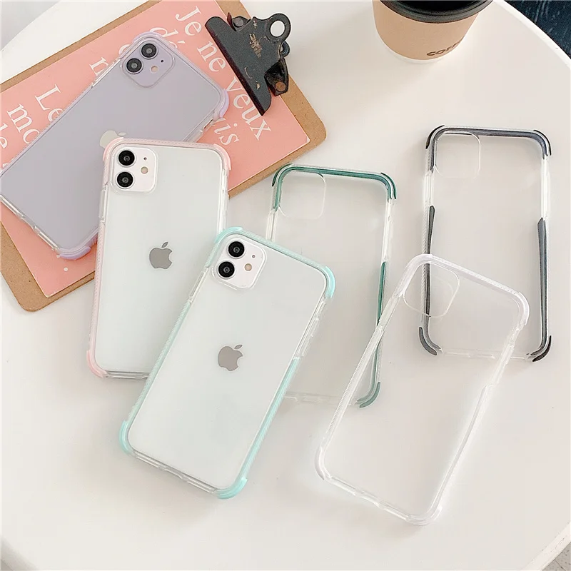Двухцветный защитный чехол для телефона iphone 11 Pro Max бампер мягкий силиконовый 12mini