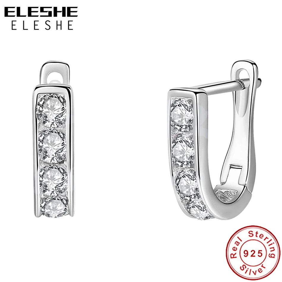ELESHE стерлингового серебра 925 детские серьги AAA циркониевый Кристалл Стильные серьги-гвоздики для девочек детские ювелирные изделия Рождественский подарок